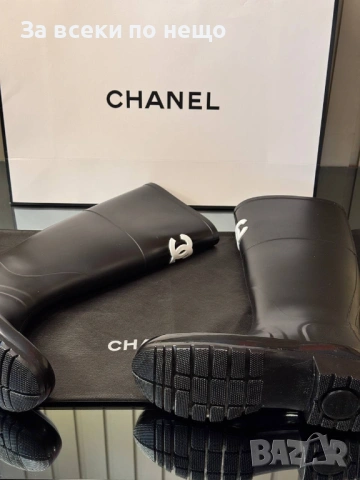 Chanel Дамски Черни Зимни Ботуши Шанел Код SK457, снимка 4 - Дамски ботуши - 53027879