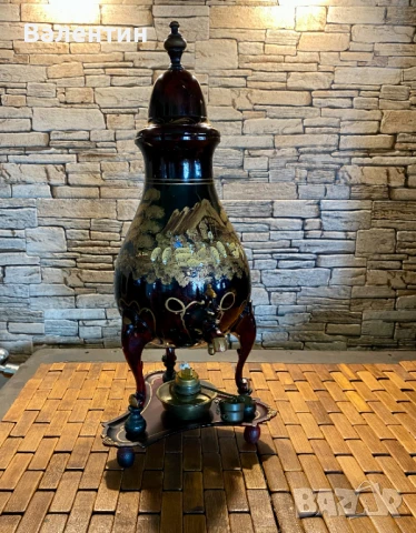 #0004# Старинна бульотка – калай, ръчно рисувана, Холандия (Tiel), снимка 2 - Прибори за хранене, готвене и сервиране - 50466484