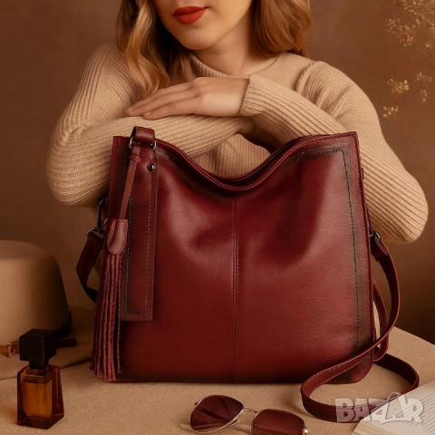 Стилна дамска чанта с голям обем и организация, снимка 11 - Чанти - 51865264