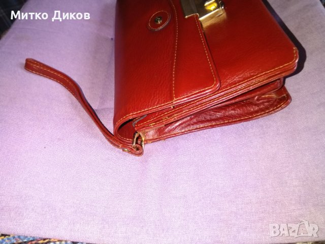 Борсета Чанта за ръка маркова със заключване естествена кожа 240х175мм нова, снимка 6 - Чанти - 39712171