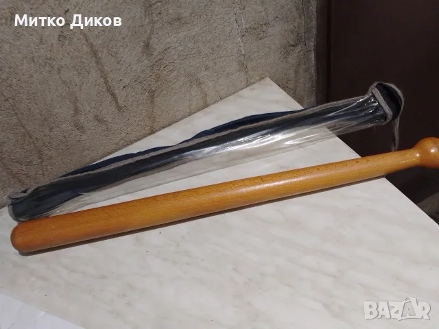 Дървена бухалка от бук нова с калъф от юта за носене 60 см дължина, снимка 2 - Други спортове - 56181086