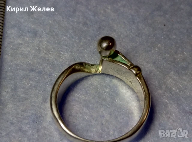 ИНТЕРЕСЕН ФИГУРАЛЕН СРЕБЪРЕН ПРЪСТЕН КОЛАН СРЕБРО 925 с БЯЛА ПОЗЛАТА и ЧАСТИЧНО АРТ ПАТИНИРАНЕ 48654, снимка 10 - Пръстени - 50542237