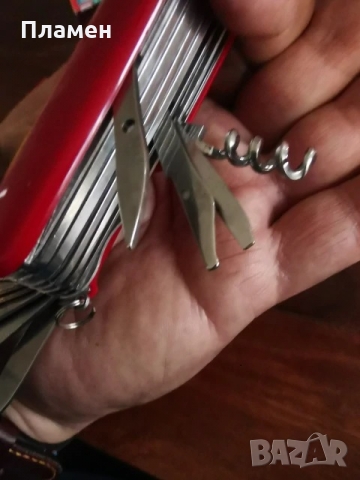 Тип Швейцарски джобен нож 32 в 1 мултифункционален, армейски мултитул, сгъваем тип,ножче инструмент, снимка 6 - Ножове - 31484785