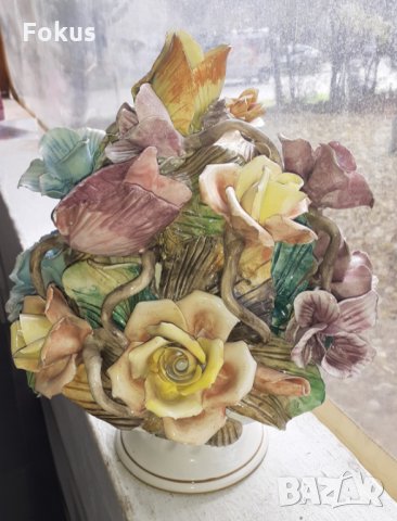 Порцеланова прелест голямо цвете Bassano Италия, снимка 5 - Антикварни и старинни предмети - 34751806