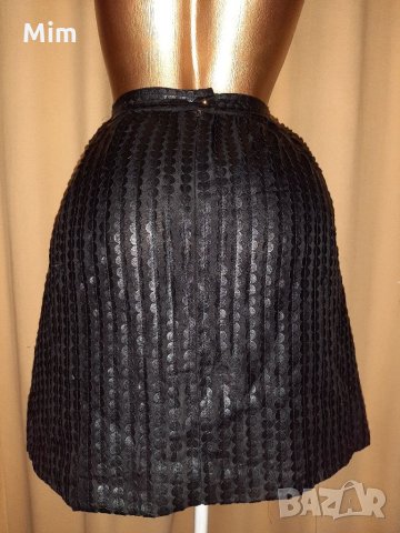 Vero Moda XL Черна кожена пола на изрязани кръгове , снимка 1 - Поли - 33945268