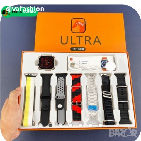 ✅🔥Смарт часовник Y60 Ultra 7 в 1- Разговори , спортен , нотификации + 7 бр. каишки


