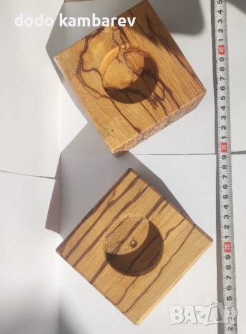 Дървени свещници, снимка 3 - Други - 53630234