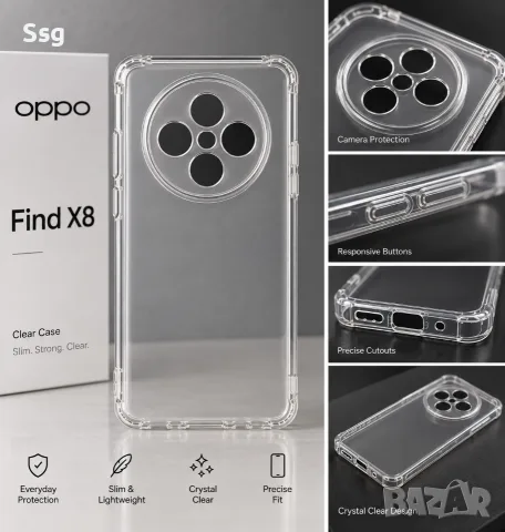 Калъф за Oppo Find X8 – прозрачен