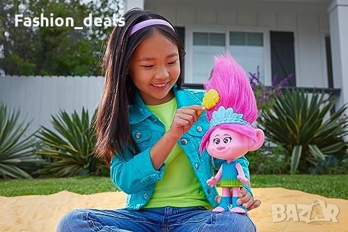 Нова DreamWorks Trolls Poppy кукла със светеща коса и музика, снимка 5 - Кукли - 42731215