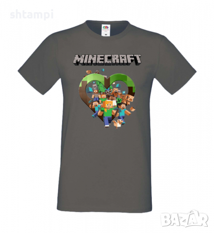 Мъжка тениска майнкрафт Minecraft 5,Minecraft,Игра,Забавление,подарък,Изненада,Рожден Ден., снимка 6 - Тениски - 36495159