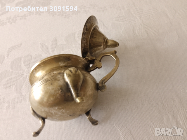 Стар гравиран  посребрен съд за подправки , снимка 7 - Антикварни и старинни предмети - 44746491