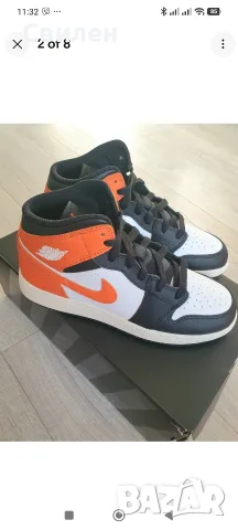 Nike Air Jordan 1 Mid black board 38.5, снимка 2 - Маратонки - 56017043