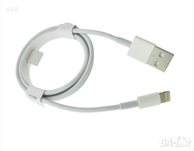 Кабел Lightning към USB, за iPhoneX, Apple, A1480, 1 м, бял