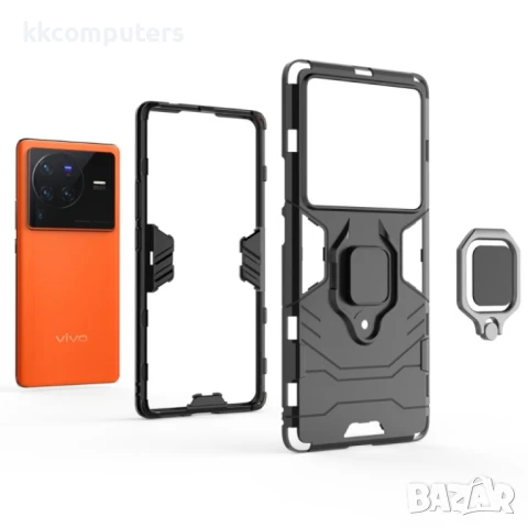 vivo X80 Pro 5G Удароустойчив Ring Holder Калъф и Протектор, снимка 4 - Калъфи, кейсове - 50741603