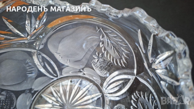 T.G. Hawkes & Co. New York Голяма кристална фруктиера кошница с дръжка за плодове бонбониера кристал, снимка 9 - Други ценни предмети - 53816129