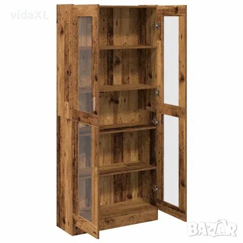 vidaXL Висок шкаф, старо дърво, 82,5x30,5x185 см, инженерно дърво, снимка 8 - Шкафове - 56146982