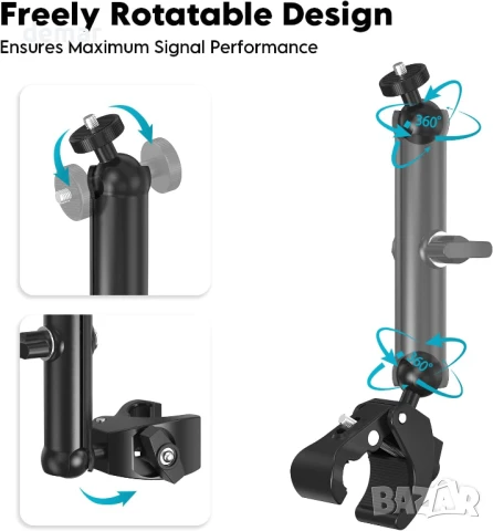 Комплект за монтаж на стълб XLTTYWL 2025 Starlink Mini с резба 1/4"-20 и 3/8"-16 и регулируема скоба, снимка 3 - Друга електроника - 51339875