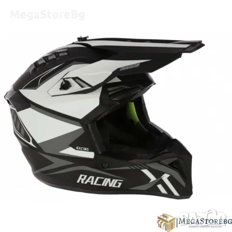 Kрос Каска мото 127 размер - M - BLACK and WHITE 2, снимка 2 - Аксесоари и консумативи - 49975464