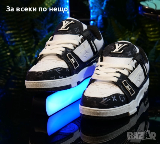 Louis Vuitton Унисекс Сникърси👟Дамски Маратонки С Кутия👟Мъжки Спортни Обувки Бяло и Черно SM-124, снимка 1