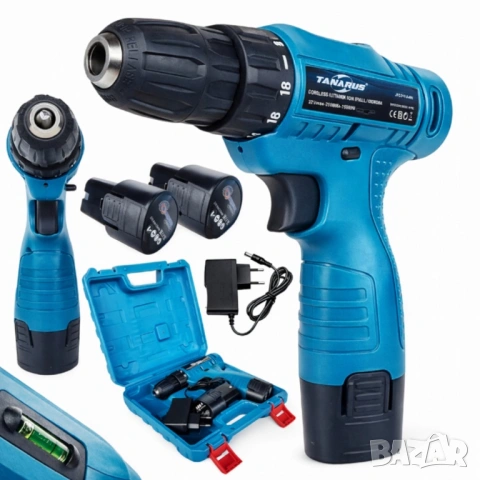 Комплект безжичен винтоверт с Led осветление, 2 батерии и куфар - всичко под ръка, снимка 5 - Винтоверти - 53663139