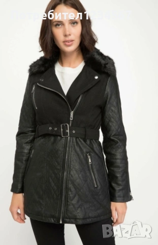 Дамско кожено яке DeFacto, снимка 4 - Якета - 53507161