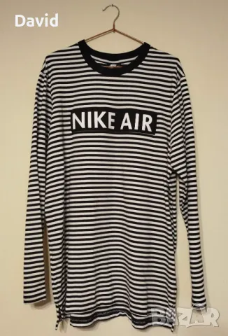 Оригинална мъжка фланелка с дълъг ръкав Nike Air Striped, снимка 2 - Блузи - 48393972