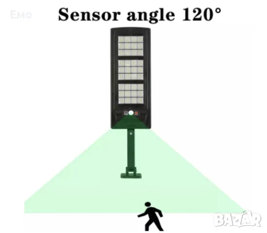 Соларна улична лампа с дистанционно управление 2400W SL-144 COB, снимка 4 - Соларни лампи - 48349130