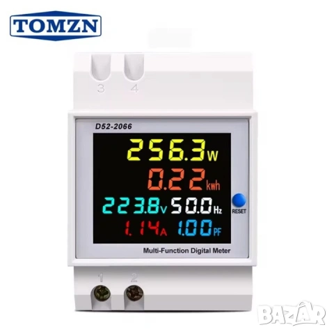 Подотчетен контролен електромер за DIN шина TOMZN 6 в 1 | 100A, снимка 2 - Друга електроника - 43448701