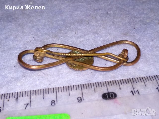 СТАРИННА МЕДНА с ПОЗЛАТА АРТ НУВО РЕТРО БРОШКА МАЙСТОРСКА РЪЧНА ИЗРАБОТКА 38444, снимка 6 - Антикварни и старинни предмети - 41396354