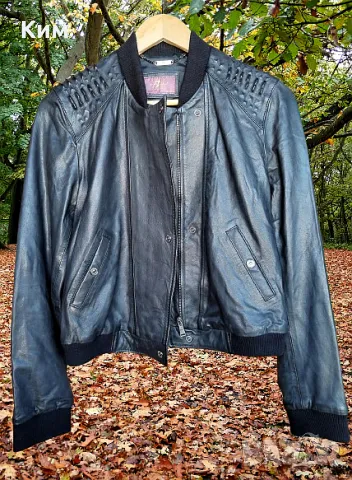 7 for All Mankind черно кожено с шипове на раменете размер С , снимка 7 - Якета - 47643283