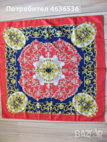 70-те Авторски дамски шал Paul Darel ,76х76см., снимка 6 - Шалове - 52440350