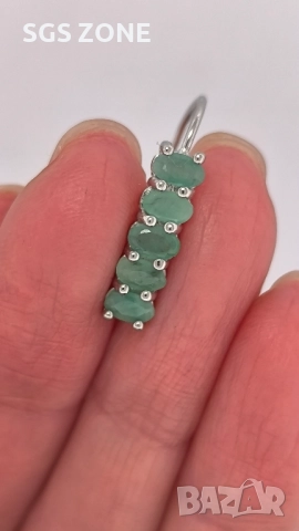 сребърни обеци с изумруди, рубини и сапфири, снимка 5 - Обеци - 51758284