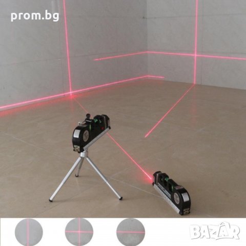 лазерен нивелир с ролетка 2,5 м и линия 30 см, внос от Германия, снимка 6 - Шублери - 35733650