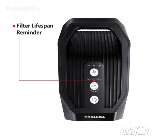 Пречиствател на въздух 3в1 Toshiba CAF-Z45FR 53W HEPA H13 филтър с активен въглен UV стерилизация , снимка 7 - Овлажнители и пречистватели за въздух - 51906718