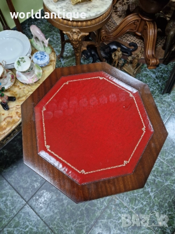 Уникален антикварен английски осмоъгълен дървен шкаф бар , снимка 6 - Антикварни и старинни предмети - 52309034