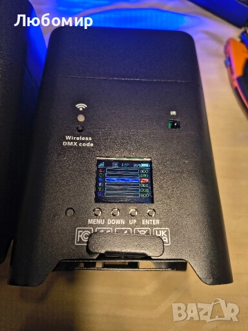 2 бр. захранвани от батерии прожектори, презареждащи се, Par Can 6x18W RGBWA+UV LED , снимка 4 - Аудиосистеми - 53109291