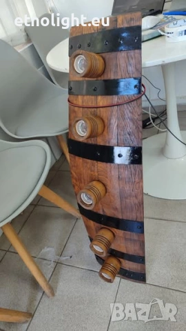 Полилеи от автентични реставрирани дъбови бъчви с ръчно изработени дървени чашки , снимка 9 - Полилеи - 50874496