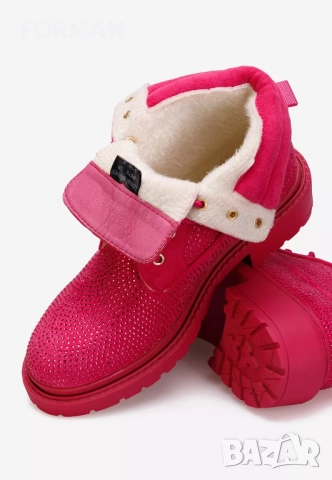 Кубинки в цикламени камъчета, снимка 6 - Дамски боти - 52844069