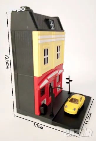 Европейска улица със сгради на модули и малки колички 0230653, снимка 5 - Образователни игри - 48418202