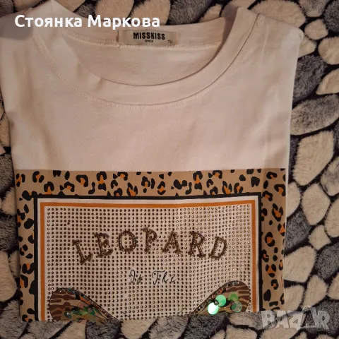 Нова бяла блузка с пеперуда, снимка 4 - Тениски - 47963752