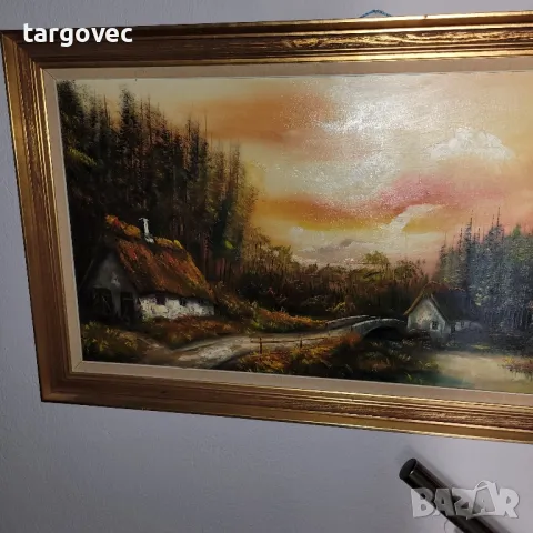 разкошен голям пейзаж масло върху платно внос от западна Европа, снимка 2 - Картини - 50401707