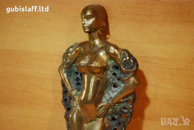 Бронзова пластика, скулптура, женска фигура, снимка 3 - Статуетки - 34787367