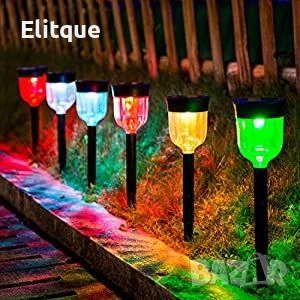 Комплект от 6 броя соларни градински LED лампи за алеи и зони