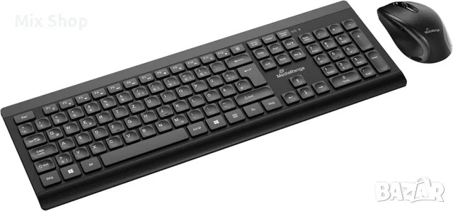Нов Комплект MediaRange MROS104 (безжична клавиатура QWERTZ и мишка с 5 бутона), снимка 2 - Друга електроника - 55804239