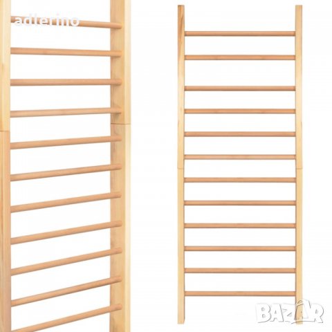 Шведска стена, 220х80 см, гимнастическа стълба за упражнения и рехабилитация, за деца и възрастни 