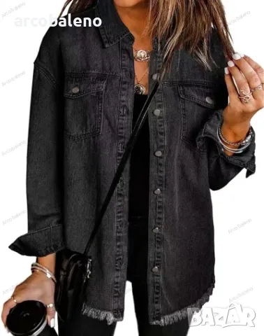 Дамска дънкова риза, 12цвята , снимка 4 - Ризи - 47702701