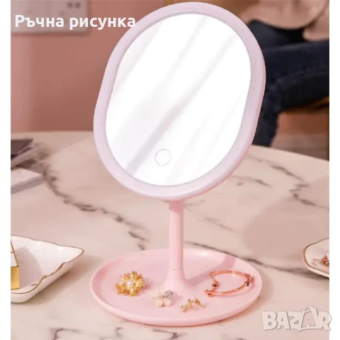 Настолно огледало с LED осветление, снимка 2 - Декорация за дома - 45223126