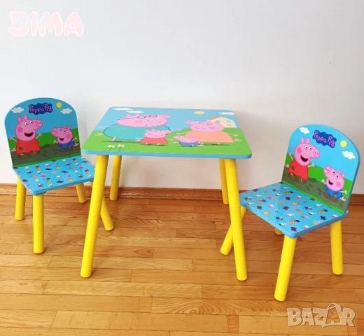 Детската маса и столчета Peppa Pig, Дърво, снимка 2 - Маси - 44471696