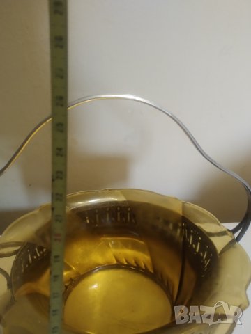 посребрена метална купа арт деко, снимка 3 - Антикварни и старинни предмети - 40472043