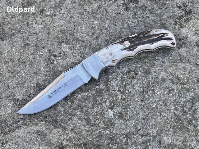 Оригиналният немски сгъваем джобен нож Puma Marmota Stag Handle. 821017, снимка 4 - Ножове - 56215368